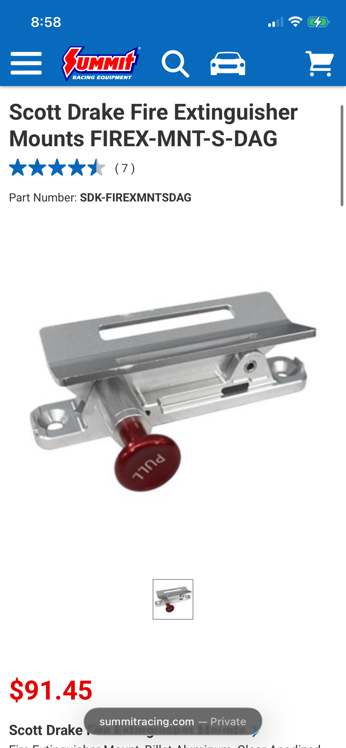 Scott Drake Quick Release Fire Extinguisher Mount