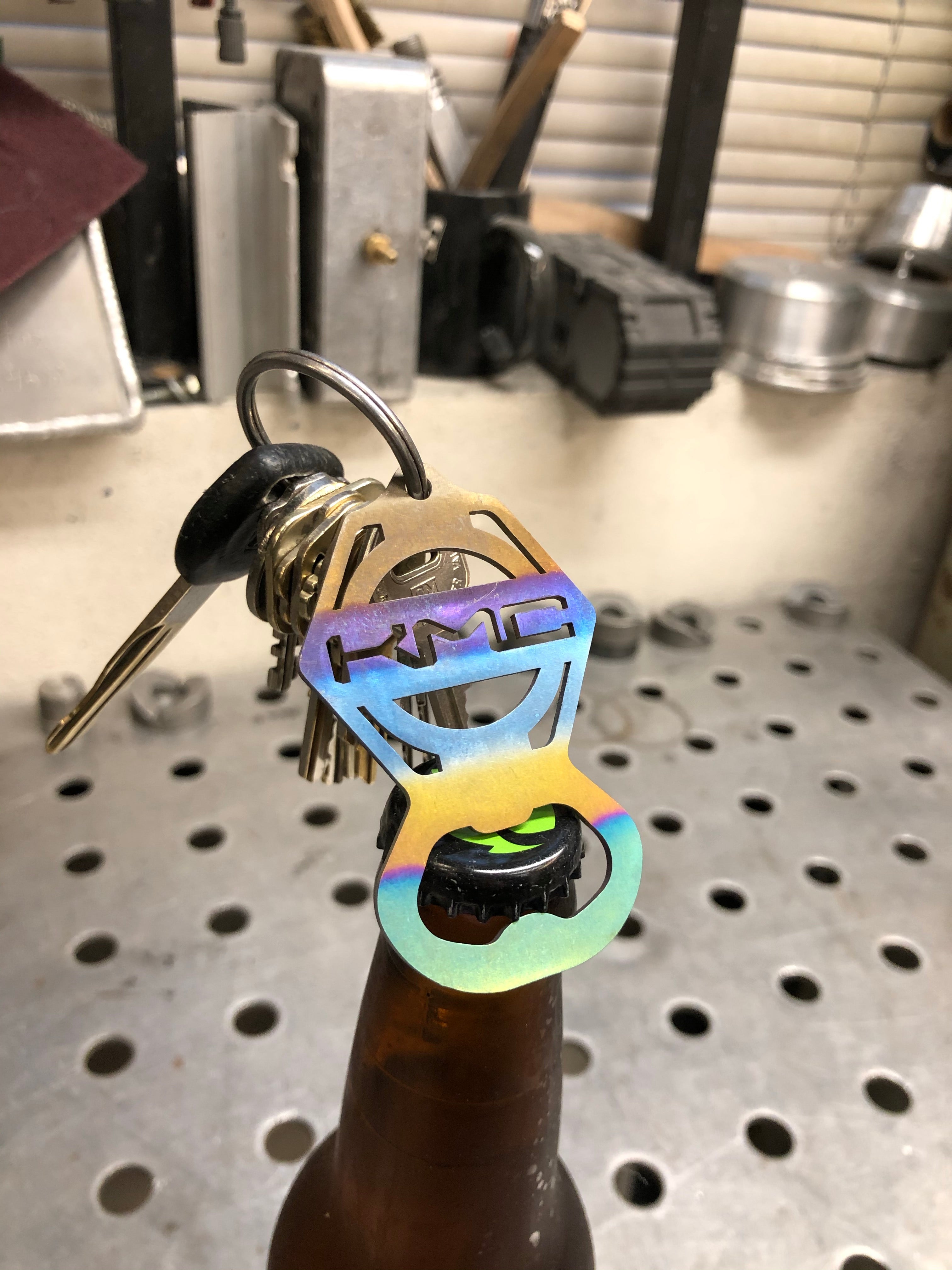 Titanium Bottle Opening Keychain – Kuhnhausen Metal Concepts LLC